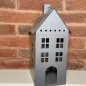 Preview: Metall Laterne 'Haus', grau